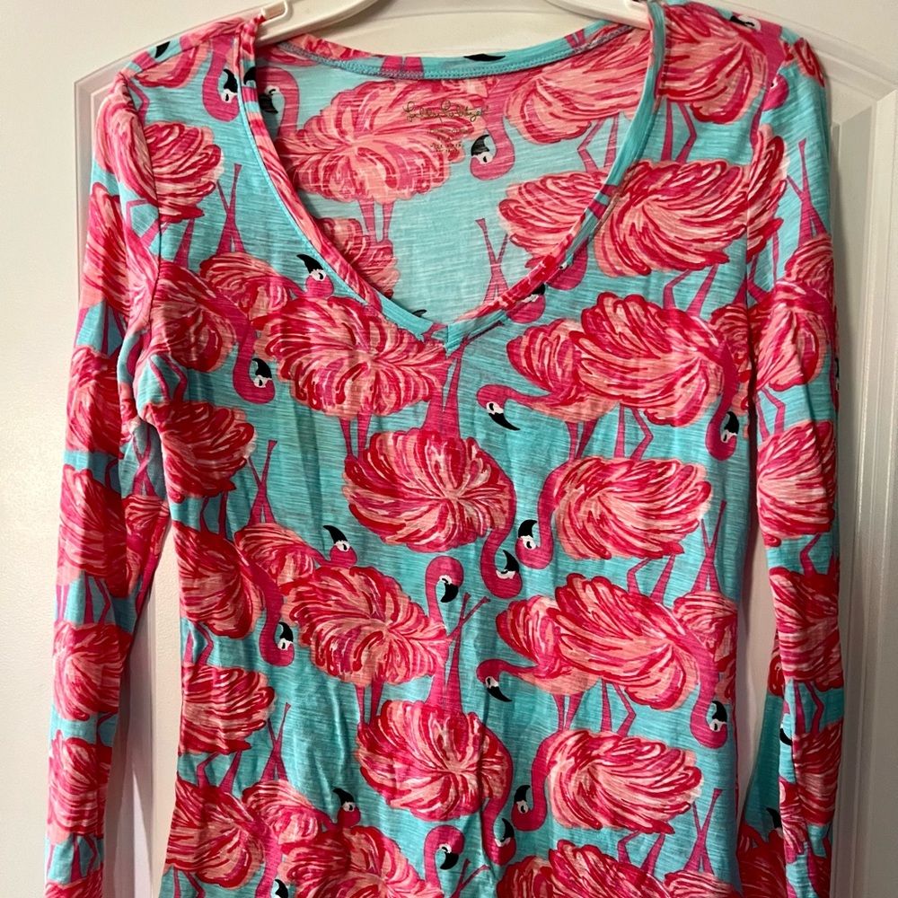 Lilly Pulitzer long sleeve flamingo shirt